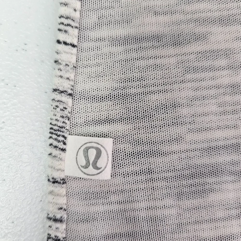 Lululemon Women's M Multicolor Stripe Beat The Heat Short Sleeve Mesh Back Shirt - Picture 5 of 13